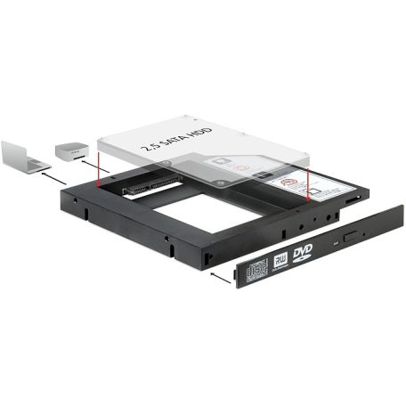 Delock Slim SATA 5.25 illeszto-keret, 1 x 2.5 SATA HDD/SSD-hez