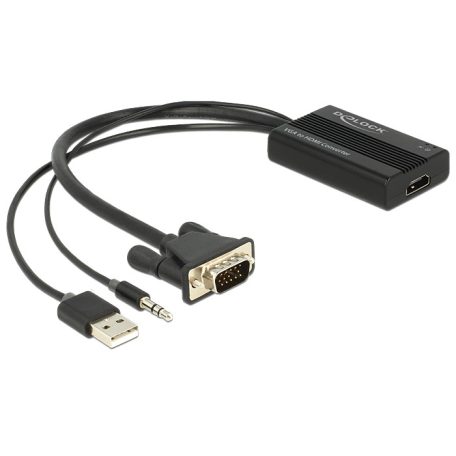 Delock VGA-HDMI adapter audió funkcióval
