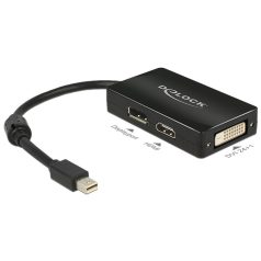   Delock Adapter mini Displayport 1.1-dugós csatlakozó > Displayport / HDMI / DVI passzív fekete
