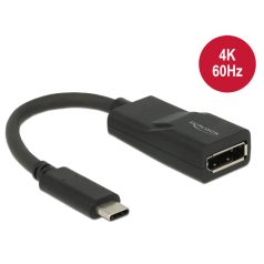   Delock Adapter USB Type-C csatlakozódugóval > Displayport csatlakozóhüvellyel (DP váltakozó mód) 4K