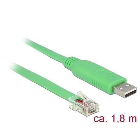 Delock Adapter USB 2.0 A-típusú apa > 1 x soros RS-232 RJ45 apa 1,8 m