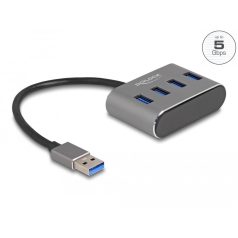 Delock 4 portos USB 3.2 Gen 1 hub USB Type-A csatlakozóval   USB Type-A portok ...
