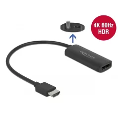   Delock Adapter HDMI-A-dugós csatlakozó - DisplayPort-csatlakozóhüvely 4K 60 Hz