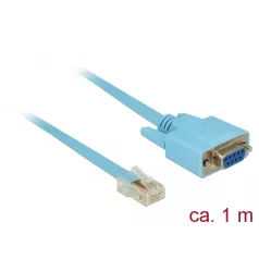   Delock RS-232 DB9 típusú adapter anya > 1 x RS-232 RJ45 soros apa 1 m
