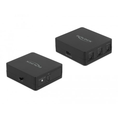 Delock S/PDIF TOSLINK kapcsolat 1 bemenettel és 3 kimenettel USB tápellátással