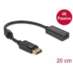   Delock Adapter DisplayPort 1.2-dugós csatlakozó -HDMI-csatlakozóhüvely 4K passzív fekete