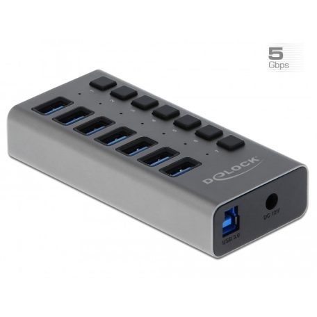 Delock Külső SuperSpeed USB hub 7 bemenettel és kapcsolóval