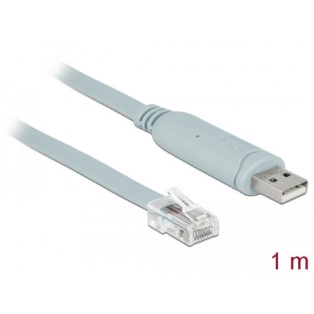 Delock Adapter USB 2.0 A-típusú apa > 1 x soros RS-232 RJ45 apa 1,0 m ...