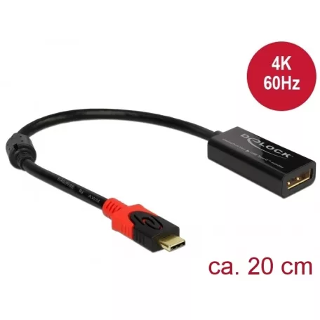 Delock DisplayPort átalakító USB Type-C™ kijelzohöz 4K 60 Hz