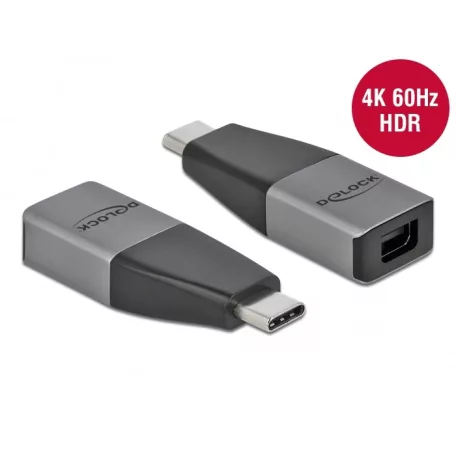 Delock USB Type-C™ adapter mini DisplayPort (DP Alt Mode) 4K 60 Hz – kompakt kialakítású