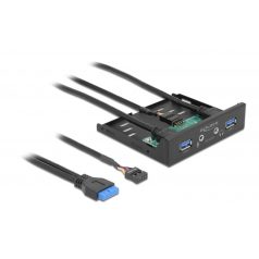   Delock 3.5” USB 3.2 Gen 1 első panel 2 x USB A-típusú + HD-Audio