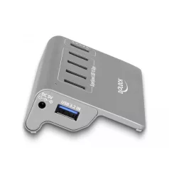   Delock USB 10 Gbps Hub 4 A-típusú USB porttal + 1 gyorstöltő porttal beleértve a tápellátást