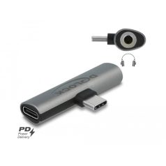   Delock szürke audio adapter USB Type-C™ – sztereo jack anya és USB Type-C™ PD