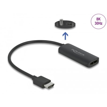 Delock Adapter HDMI-A dugó a DisplayPort aljzathoz 8K