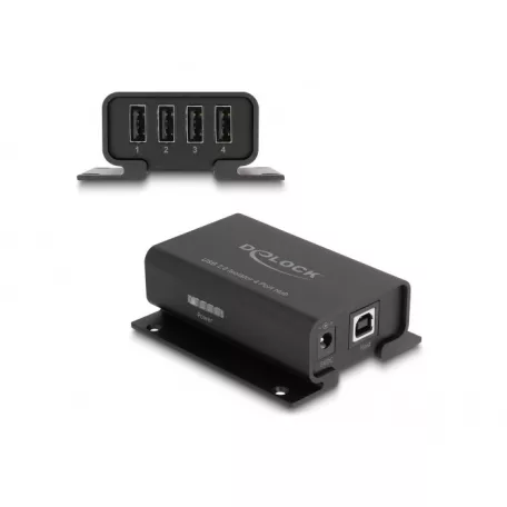 Delock 4 portos USB 2.0 izolátor hub 5 kV izolációval adatvonalakhoz