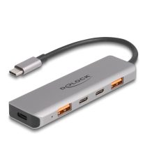   Delock USB 10 Gbps Hub 2 A-típusú USB port és 2 USB Type-C™ port USB Type-C™ csatlakozóval és PD 95 Watt