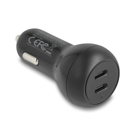 Delock autós töltő 2 x USB Type-C™ PD 3.0 40 W teljesítménnyel