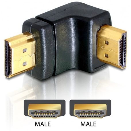 Delock adapter HDMI apa > HDMI apa 90° le
