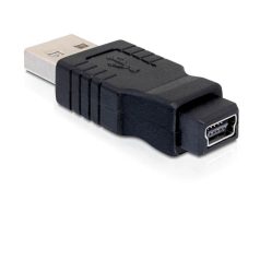   Delock Adapter nemváltó mini USB-B 5-tűs anya– USB-A apa