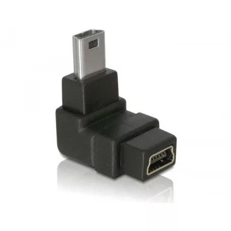 Delock Adapter USB-B mini 5tűs apa/anya 90° derékszögű USB-B mini 5tűs adapter