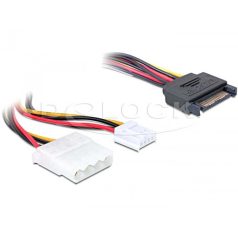   Delock 15 tűs SATA (apa) - 4 tűs Molex (anya) + 3,5" floppy, Y hálózati kábel