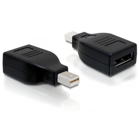 Delock Adapter Displayport mini male > Displayport female, fekete