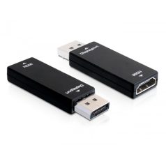   Delock adapter 20 tűs Displayport apa > 19 tűs HDMI anya, ESD védelem, fekete