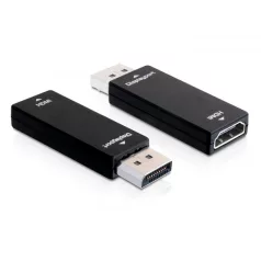   Delock adapter 20 tűs Displayport apa > 19 tűs HDMI anya, ESD védelem, fekete