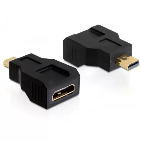 Delock adapter magas sebességű HDMI Ethernettel - mini C anya > micro D apa