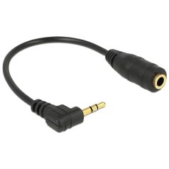   Delock audio sztereó kábel, 2.5 mm hajlított apa > 3.5 mm anya 3 pin, 14 cm
