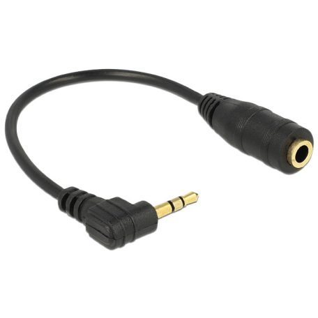 Delock audio sztereó kábel, 2.5 mm hajlított apa > 3.5 mm anya 3 pin, 14 cm