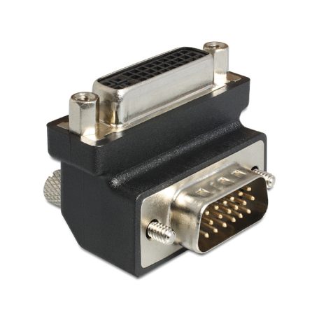 Delock DVI 24+5 pin anya > VGA 15 pin apa adapter, 90° forgatott