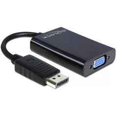   Delock Displayport apa > VGA 15 pin anya + audio + táp adapter
