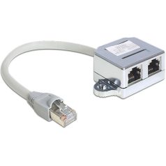   Delock RJ45 Port duplázó 1 RJ45 dugó > 2 RJ45 jack (1x Ethernet, 1x ISDN)