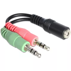   Delock sztereó jack anya, 3.5 mm > 2 x sztereó jack apa, 3.5 mm adapter