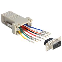   Delock Sub-D 9 Pin apa > RJ45 anya adapter, szerelő készlet