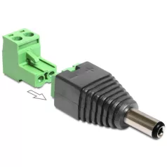   Delock DC 2.5 x 5.5 mm apa > Terminal Block 2 pin adapter, 2 részes