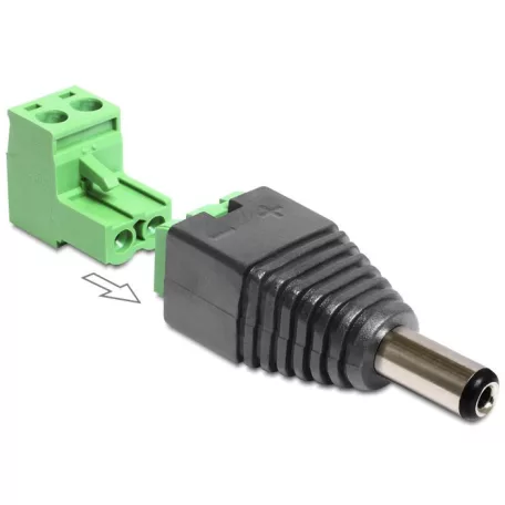 Delock DC 2.5 x 5.5 mm apa > Terminal Block 2 pin adapter, 2 részes