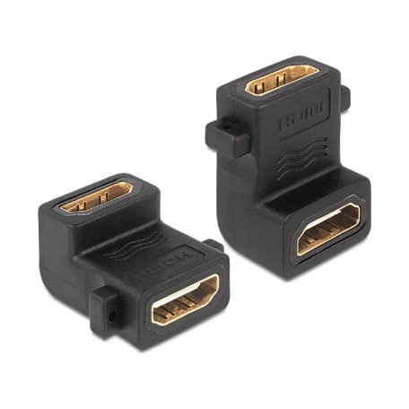 Delock HDMI A anya > anya adapter, csavarhellyel, 90 -ban elforgatott