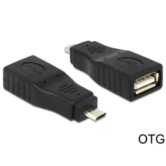   Delock adapter USB Micro B apa > USB 2.0 anya, OTG, teljesen fedett