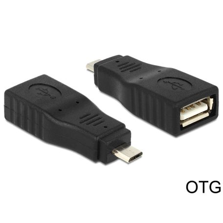 Delock adapter USB Micro B apa > USB 2.0 anya, OTG, teljesen fedett