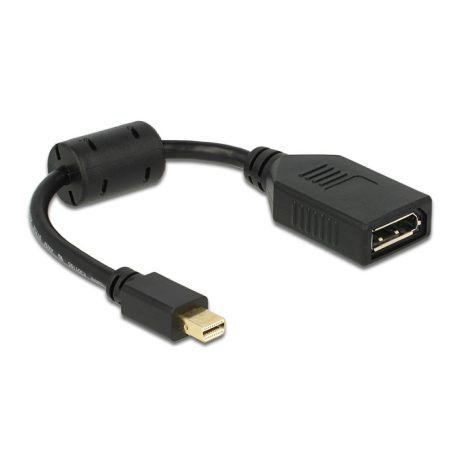 Delock Adapter mini DisplayPort 1.2-dugós csatlakozó > DisplayPort-csatlakozóhüvely 4K fekete