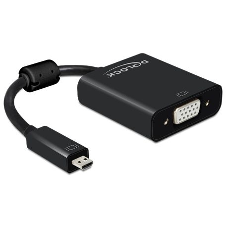 Delock Adapter HDMI Micro-D dugó > VGA hüvely audióval fekete