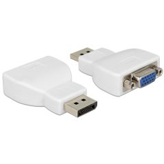   Delock Adapter Displayport-dugós csatlakozó > VGA-csatlakozóhüvely fehér