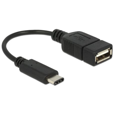 Delock Adapterkábel USB Type-C 2.0 dugó > USB 2.0 A típusú hüvely 15 cm fekete