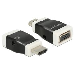   Delock Adapter HDMI-A dugó > VGA hüvely audióval, fekete-fehér