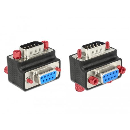 Delock adapter Sub-D 9 tűs apa > anya 90°-os szögben anya és csavar cserélhető