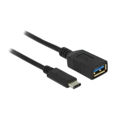   Delock nagy sebességű adapter USB (USB 3.1, Gen 1) USB C típus apa > USB A típus anya 15 cm fekete
