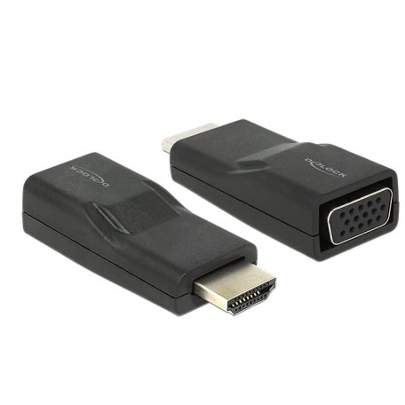 Delock Adapter HDMI-dugós csatlakozó > VGA-csatlakozóhüvely fekete