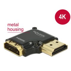   Delock adapter Gyors-sebességű HDMI Ethernettel - HDMI-A anya > HDMI-A apa 4K 90 fokos jobbra fekete
